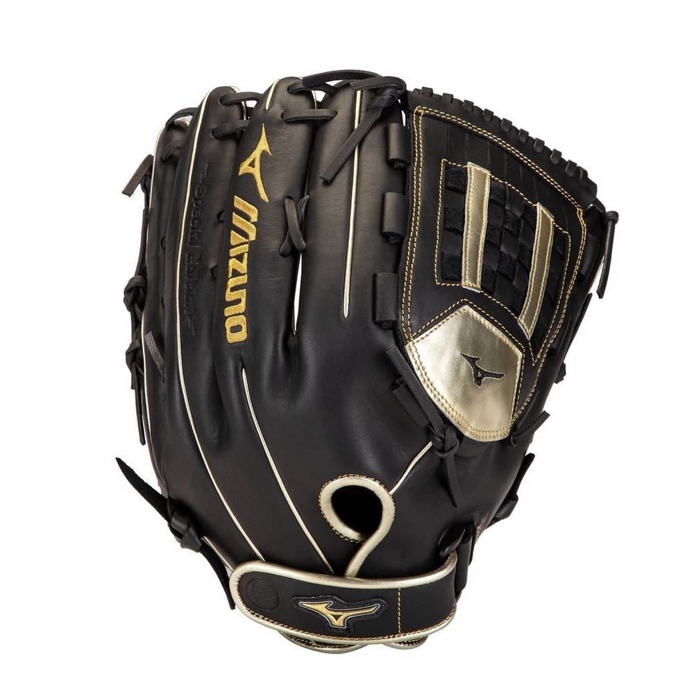 Mizuno Men's MVP Prime SE Slowpitch Softball Glove 14" Black/Gold (312857-RGD)